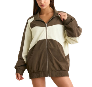 Women's Windbreaker <b>Jacket</b> Casual Zipper Closure Waterproof Custom Design OEM Service <b>Patchwork</b> Color Lightweight Summer <b>Jacket</b> - Product Image 1