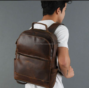 Nouveau sac à dos en cuir marron Vintage personnalisé sacs à dos de haute qualité Hipster sac à dos ordinateur portable sacs de voyage cadeaux pour lui elle - Product Image 2