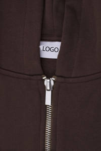 Mens Solid <b>Brown</b> Custom Logo Full Zip Hoodie and Matching <b>Jogger</b> Sweatpants Tracksuit OEM ODM Wholesale Apparel - Product Image 6