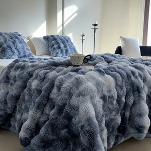 Luxury Faux Rabbit Fur <b>Throw</b> <b>Blanket</b> Double Sided <b>Thick</b> Plush Fleece <b>Blanket</b> Soft Polyester Sofa Office Nap <b>Blanket</b> OEM ODM - Product Image 5