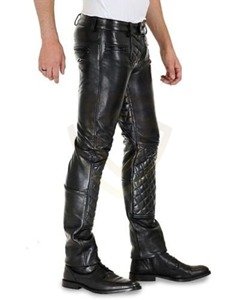 Pantalon en cuir sur mesure de conception haut de gamme 2026 pour hommes avec logo personnalisé, design unique, pantalon en cuir pour hommes - Product Image 3