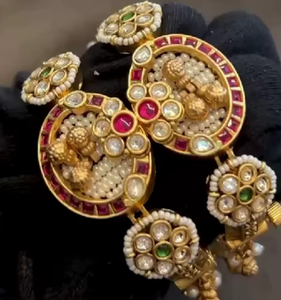 Radiant Premium Quality Gold Plated Moissanite Fashion Bangles For Wedding Wear Women Collection - Product Image 2