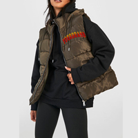 Veste matelassée pour femme, hiver, camouflage, broderie, imperméable, coupe-vent, respirante, rembourrée de coton, grande taille
