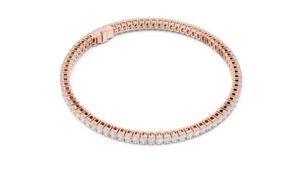 Bracelet classique en or rose massif 18 carats plaqué rhodium avec diamant ovale de laboratoire certifié, idéal pour le quotidien, le bureau, les mariages et les fiançailles - Product Image 2