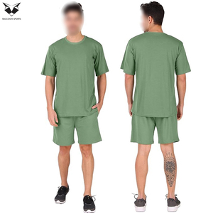 Conjunto de 2 Piezas de Ropa Urbana Unisex, Camiseta de Cuello Redondo y Manga Corta de Algodón, Pantalones Cortos Casuales de Verano - Product Image 5