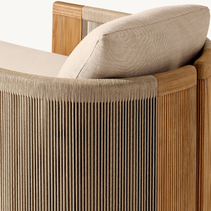 เก้าอี้พักผ่อนดีไซน์ทันสมัยทำจากไม้สักสำหรับหนึ่งท่าน เหมาะสำหรับชายหาด สระว่ายน้ำ และสวน ทนทานต่อการใช้งาน - Product Image 2