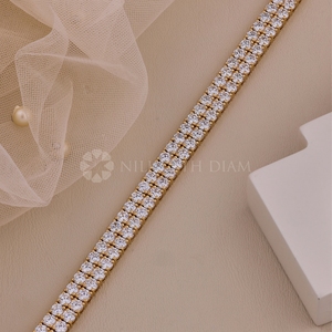 New Arrival 15.20 Ct Round Cut Lab Grown Diamond <b>Bangle</b> in 10K 14K 18K Solid Gold Diamond <b>Bracelets</b> <b>Bangles</b> for Export Sale - Product Image 4