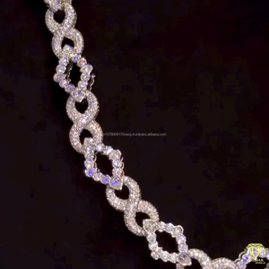 Cadenas Cubanas de Plata de Ley 925 de 10 mm de Ancho con Incrustaciones de Diamantes, Estilo Hip Hop, con Certificación de Diamantes VVS, Cadenas de Moissanita - Product Image 5