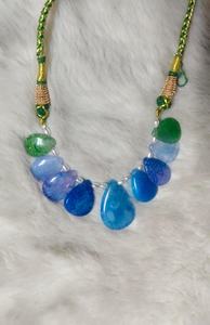 Collier ras du cou ethnique en cristal pour enfants, fait main, tendance, avec pendentif goutte d'eau en agate, bijou de fête, best-seller - Product Image 5