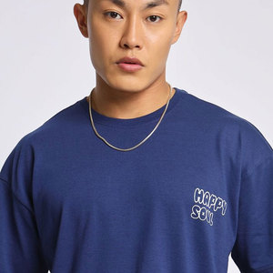 เสื้อยืดคอกลมผ้าแคนวาสทรงโอเวอร์ไซส์สำหรับผู้ชาย สไตล์สตรีทแวร์ ระบายอากาศได้ดี สีสันปรับแต่งได้ ขนาดผู้ใหญ่ ทรงปกติ - Product Image 3