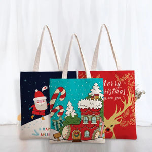 Top Quality Customized <b>Christmas</b> Tote Bag Custom Silk Item Style Pattern Letter Promotion <b>China</b> For Export - Product Image 1