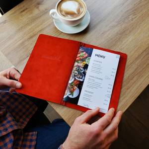 Porta Menús de Cuero Genuino para Restaurante, Cafetería, Hotel, Libro de Menús con Acabado de Lujo Duradero LMC-0086 - Product Image 4