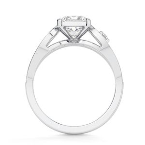 Princess Cut Lab Grown Diamond Cute Bridal Engagement <b>Set</b> <b>Ring</b> in Rose Gold for <b>Women</b> - Product Image 5