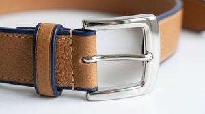 Ceinture décontractée pour homme en cuir de vache véritable, couleur unie, boucle à ardillon, design durable et écologique, ton argenté, largeur 3,7 cm, 110-130 cm - Product Image 2