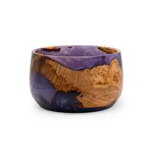 Bols en bois en résine époxy violette écologiques et attrayants pour les fêtes, la maison, les hôtels et les restaurants - Bol de service classique - Product Image 3