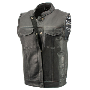 Chaleco de Motociclista de Cuero Vacuno Premium, Ropa de Motociclismo para Hombre, Fabricación OEM ODM - Product Image 3