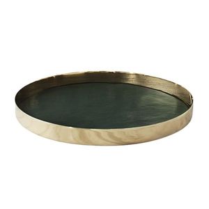 Plateau en métal émaillé de style nordique, finition dorée minimaliste, rond, pour présentation de bijoux et organisateur de cosmétiques pour coiffeuse, vente en gros - Product Image 1