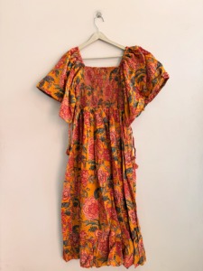 Vestido Midi con Estampado Floral y Hombros Descubiertos, Mangas con Volantes, Estilo Boho Holgado, Vestido Casual de Verano - Product Image 4