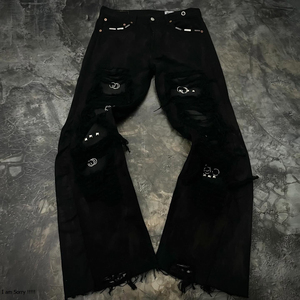 Pantalones Vaqueros de Mezclilla Desgastados con Estilo de Primera Calidad, Diseño Premium Personalizado, Pantalones Acampanados 100% Algodón Transpirable para Hombre - Product Image 4