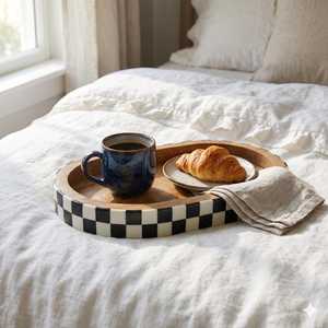 Bandeja de Hueso Hecha a Mano de Lujo con Incrustaciones Decorativas, Diseño Otomano, Ecológica, Tamaño Personalizado, para Servir Té, Café, Bebidas y Comida Gourmet - Product Image 5