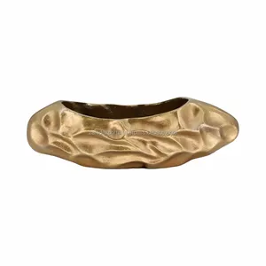 Bol en métal artisanal, bol à fruits décoratif contemporain, plat de service haut de gamme pour la maison, l'hôtel, le restaurant, les événements, la table - Product Image 1
