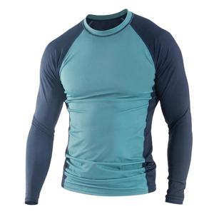 Men Skinny Fit Regular Length Polyester Rash Guard UPF50+ Breathable Quick Dry <b>Long</b> <b>Sleeve</b> <b>Swim</b> Active <b>Top</b> - Product Image 5
