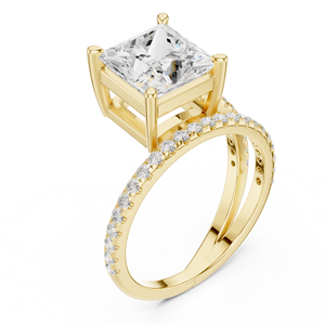 Anillos de Boda Clásicos de Moda con Diseño de Tallo Dividido, Oro Sólido de 14K, Diamante Cultivado en Laboratorio IGI de Corte Princesa de 3 CT, Regalo de Aniversario - Product Image 2
