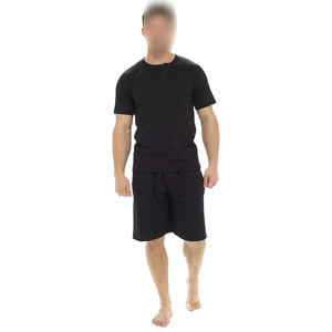 Conjunto de Camisa y Pantalones Cortos de Algodón Liso, Diseño Moderno, Producto Cómodo, Transpirable, de 2 Piezas - Product Image 1