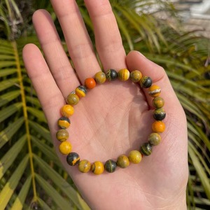 สร้อยข้อมือลูกปัดแจสเปอร์หลากสีธรรมชาติ ทรงกลม ขัดเงา อัญมณีกึ่งมีค่า เครื่องประดับหิน ขายส่ง งานฝีมือ - Product Image 1
