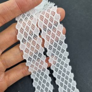Tela de Encaje Elástica Ligera con Patrón de Diamantes, Ribete Elástico Festoneado de 2.5 cm para Lencería, Ropa Interior y Prendas de Vestir - Product Image 4