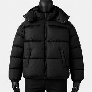 <b>Men</b> Hooded Stand Collar Puffer Jacket Custom Streetwear Winter Waterproof Eco-Friendly Warm Quilted Coat - Product Image 1