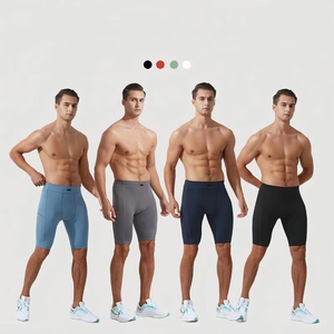 Shorts de sport pour homme à logo personnalisé, haute élasticité, compression, respirants, tricotés, séchage rapide, entraînement, course à pied - Product Image 2