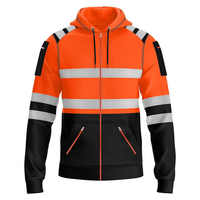 Sweat-shirts de sécurité personnalisés pour hommes avec logo, classe ANSI 1, imperméables, ignifuges, en polyester, vêtements de travail à manches longues
