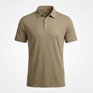 Polo à manches courtes pour homme, couleur unie, coton piqué, tricoté, respirant, style décontracté, coupe classique - Product Image 1