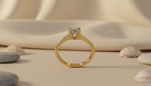 Anillo Solitario de Oro Sólido de 10K Hecho a Mano, Diseño Personalizado, Diamante Cultivado en Laboratorio VVS1, Anillo de Compromiso Clásico para Ella, Regalo para Mamá, Fiesta - Product Image 2