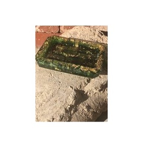 <b>Simple</b> Resin Square <b>Soap</b> Dish with Drainage Ridges Easy Cleaning for Bathroom Use Plastic Material Red Resin Style - Product Image 3