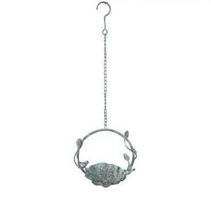 Solar Glass Cardinal Bird <b>Bath</b> Stake Red Floral Design <b>Lighted</b> Outdoor Garden Birdbath Wild Bird Feeder Landscape Yard Art Piece - Product Image 3