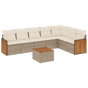 Conjunto de Sofás de Jardín en Color Beige Crema - Product Image 2