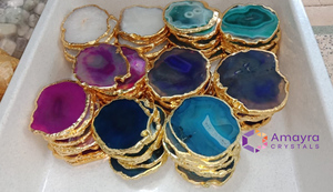 Natural Purple <b>Agate</b> <b>Coaster</b> Handmade <b>Agate</b> <b>Coasters</b> Wholesale Natural <b>Agate</b> Slices Buy Online From Amayra Crystal Exports India - Product Image 4