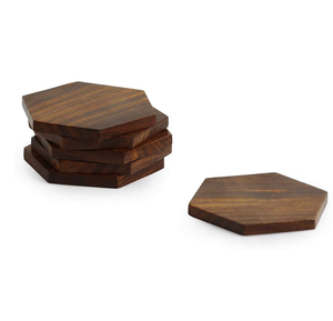 Posavasos de Madera Reutilizables Ecológicos Hechos a Mano de Primera Calidad, Opción Cuadrada, Tamaño Personalizado y Estilo Rústico, con Logotipo Personalizado - Product Image 2