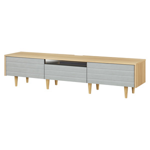 Modern Brown <b>Wood</b> Living Room & Home Office Cabinet with 1 Compartment 1 Shelf <b>Slab</b> Doors Minimalist Design 4 Drawers - Product Image 2