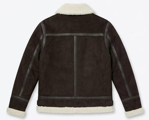 Blouson Bomber Homme en Cuir Véritable Premium avec Fermeture Éclair, Doublure Douce en Fausse Fourrure Polyester, Chaleur Hivernale, Style Streetwear, Séchage Rapide - Product Image 2