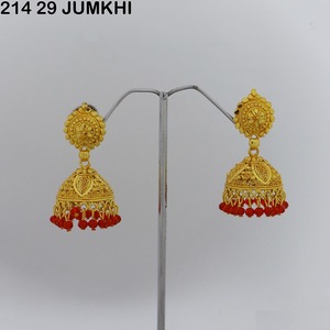 Earrings Jumkha <b>Gold</b> Plated Designer Saudi Dubai Indian Jewelry <b>Set</b> Earrings Artificial New Design Earrings for Women - Product Image 4