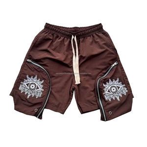 Shorts cargo streetwear Y2K pour hommes, coupe oversize, imprimé graphique, avec poches zippées, vente en gros - Product Image 3