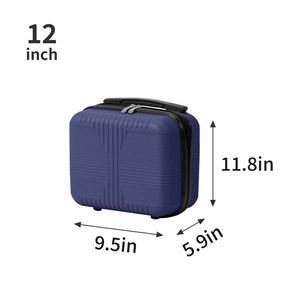 Valise à roulettes 2-en-1 bleu marine avec serrure personnalisée non-TSA, 12/20 pouces, en PP, ensemble de bagages 20 pouces avec fonctionnalités pratiques - Product Image 4