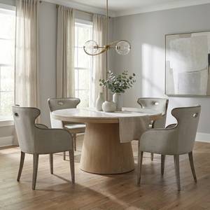 Chaise de salle à manger en bois massif avec dossier en forme de cuillère, tissu rembourré de qualité supérieure pour hôtel et mobilier de maison - Product Image 6