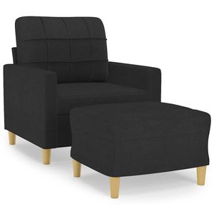 Poltrona Nera con Poggiapiedi per Soggiorno - Product Image 2