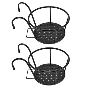 Metal Planter Pot Hanging Pot Iron Flower Pots Hanger <b>For</b> Flower Green Plant <b>Outdoor</b> Indoor <b>Garden</b> Decor Planter Pot Hanger - Product Image 3
