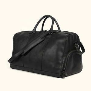 Sac de voyage week-end en cuir véritable personnalisé en gros, sac de sport et de gym avec compartiment à chaussures - Product Image 3
