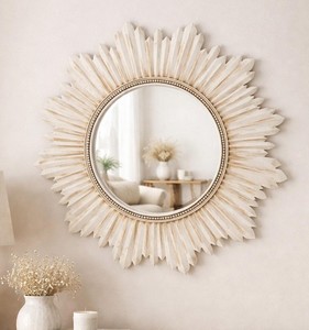 Venta caliente 2024 espejo de pared decorativo redondo acento espejo veneciano grande para decoración del hogar - Product Image 1